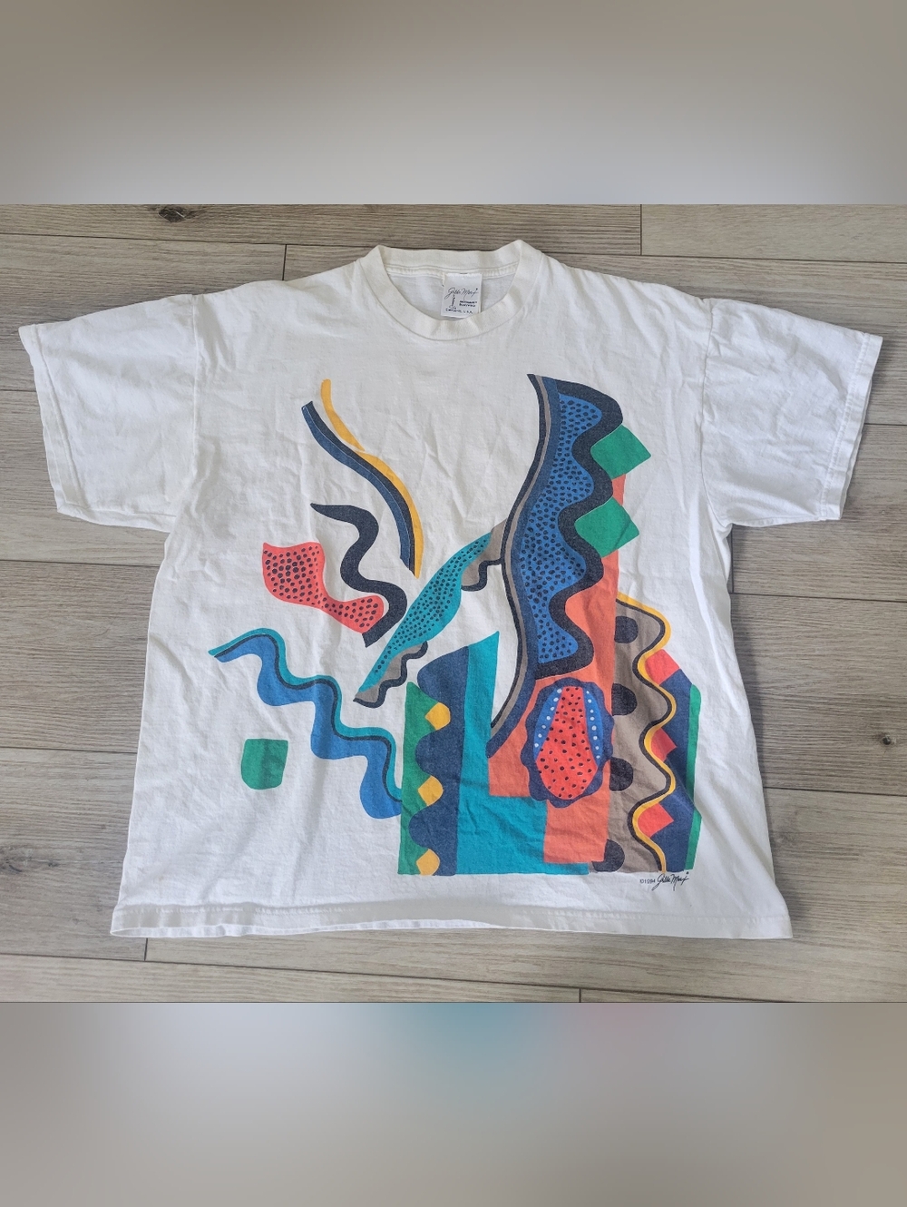 Vintage GILDA MARX 1994 ABSTRACT T SHIRT BREATHABLES BODYWEAR USA